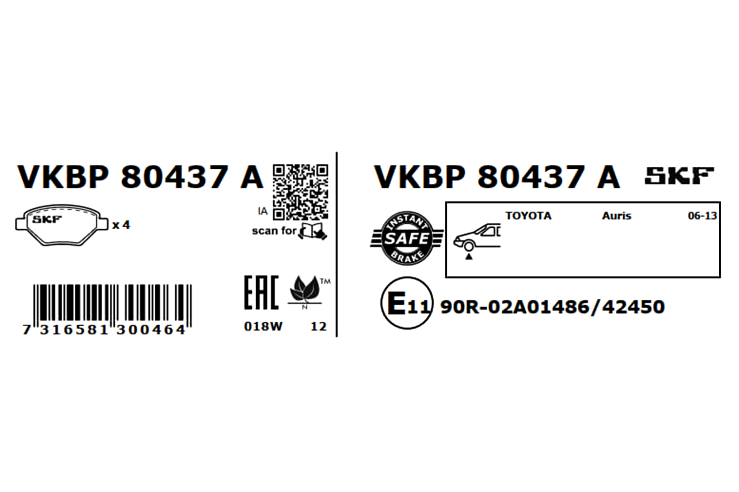 Placute frana SKF VKBP80437A
